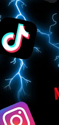 This phone live wallpaper delivers a thrilling lightning-themed display with multiple apps flashing bolts of electricity