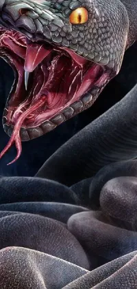 Add a striking live wallpaper to your phone with this digital art depiction of a venomous snake