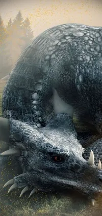 Experience a breathtaking digital art piece on your phone with this live wallpaper featuring a formidable dragon resting beside a flickering candle