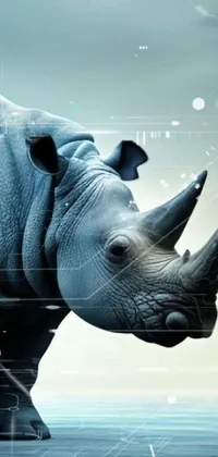 Rhinoceros Daytime White Rhinoceros Live Wallpaper