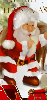 Santa Claus Christmas Ornament Happy Live Wallpaper