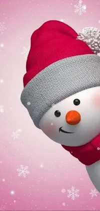 Santa Claus Costume Hat Pink Live Wallpaper