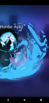 This live wallpaper depicts two anime characters standing together, while colorful water sprites float around them