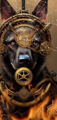 Get a mesmerizing Live Wallpaper for your phone showcasing a stunning dog donning a costume of Anubis, the ancient Egyptian god of the afterlife