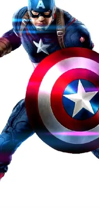 Shield Captain America Blue Live Wallpaper