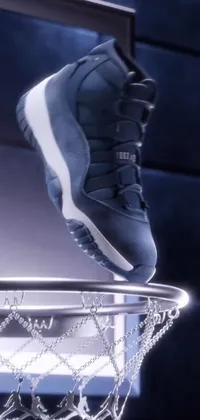 Looking for an edgy animated live wallpaper for your phone that blends your love for basketball with a dash of street style? Check out this cool concept art featuring a pair of sneakers on top of a hoop