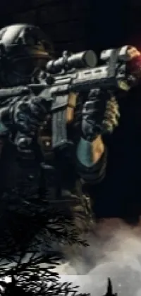 Shooter Game Shotgun Military Uniform Live Wallpaper