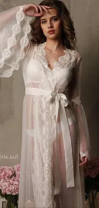 Shoulder Wedding Dress White Live Wallpaper