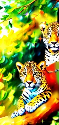 Siberian Tiger Nature Leaf Live Wallpaper