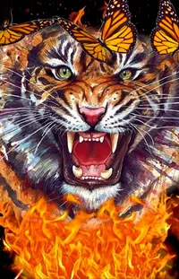 Siberian Tiger Roar Felidae Live Wallpaper