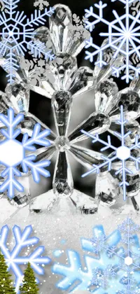 Silver Snowflake Live Wallpaper