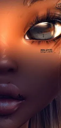 Get lost in a stunning live wallpaper featuring a unique doll with intricate and beautiful tattoos on her face
