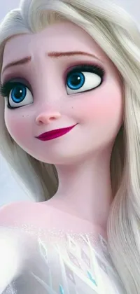 This live wallpaper is a stunning depiction of a cartoon character with blonde hair, inspired by a beloved Disney princess