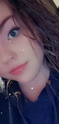 This original live wallpaper for your phone features an attention-grabbing close-up of a mysterious person wearing a colorful tachisme inspired hoodie