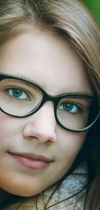 This live wallpaper features a stunning image of a beautiful girl wearing glasses