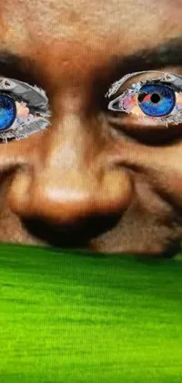 This unique live wallpaper draws inspiration from afrofuturism and features a close up of piercing blue eyes staring out of the screen