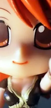 Brighten up your phone with this unique live wallpaper! It depicts a close-up of a stylish figurine of a girl, complemented by a beautiful picture in the background