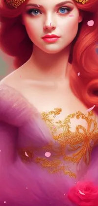 Experience the whimsical world of princesses with this stunning phone live wallpaper