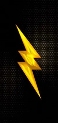 This high-energy phone live wallpaper features a dazzling yellow lightning bolt set against a sleek black background