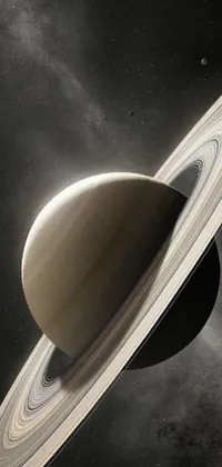 This phone live wallpaper showcases a stunning planet with Saturn in the background, complete with its signature rings