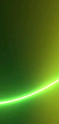 This phone live wallpaper showcases a close up of a tennis racquet, emitting bright green swirls against a black background