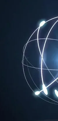 This live wallpaper features a tennis court with a man holding a racquet, surrounded by dark blue spheres and a hologram effect, giving the image a futuristic look