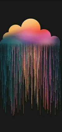 This live wallpaper features a stunning digital rendering of a cloud with a rainbow drip, inspired by generative art and Pinterest wallpaper