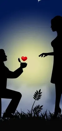 This iPhone live wallpaper is exquisitely romantic, depicting a man kneeling before a woman and offering a flower