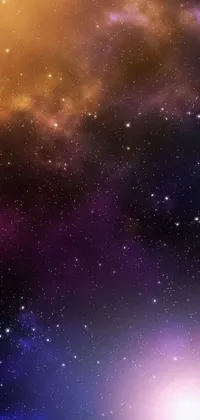 This phone live wallpaper features stunning digital art depicting a space scene with planets and stars
