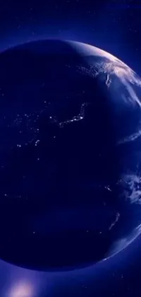 This anime-style live wallpaper for your phone is a jaw-dropping view of the Earth at night, complete with twinkling city lights