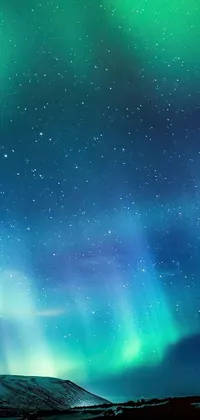 Experience the beauty of flight with this stunning live wallpaper featuring a plane gliding through a gorgeous northern lights background
