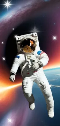 Sky Astronaut Flash Photography Live Wallpaper