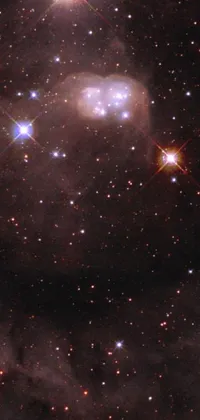 This live phone wallpaper captures a breathtaking scene of stars shining brightly against a dark sky
