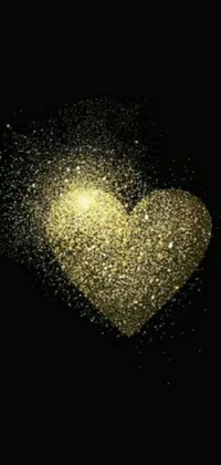 Bring a touch of magic to your phone with this mesmerizing live wallpaper! Featuring a luxurious gold glitter heart set against an alluring black background, this digital art creation designed by niko henrichon exudes elegance and sophistication