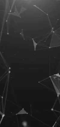 This live wallpaper features a black and white digital art style photo of triangles sourced from Pexels