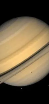 This live wallpaper offers a stunning close-up of a planet with Saturn in the background, captured in a microscopic photo