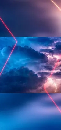 This dynamic live wallpaper features a stunning sky with clouds, lightning, and rainfall