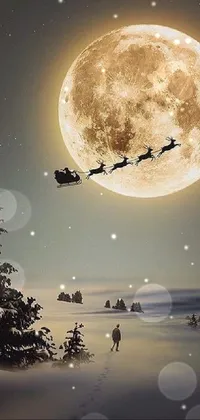 Experience the enchanting world of Santa with this stunning live wallpaper for your phone