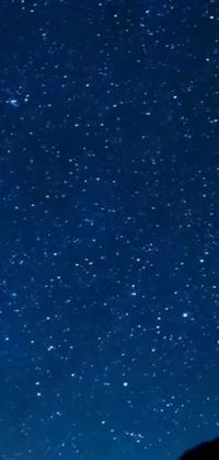Looking for a personalized and magical phone wallpaper? Look no further than this stunning live wallpaper! The deep blue background evokes a clear night sky, complete with countless sparkly stars to twinkle away on your screen