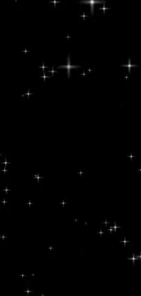 This black phone live wallpaper features a starry night sky on a black background, complete with animated twinkling stars and a 3D illusion of light and space