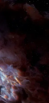 This phone live wallpaper features a high definition image of a nebula surrounded by stars