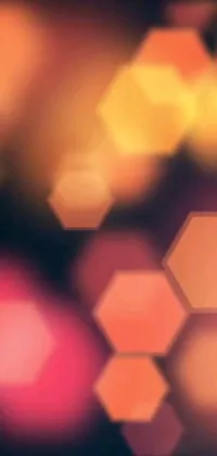 This phone live wallpaper features a captivating digital art design of hexagons in varying colors and sizes