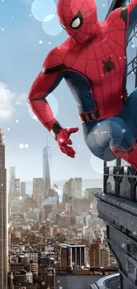 Transform your phone screen into a thrilling adventure with this Spider-Man live wallpaper