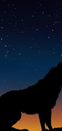 This wolf-inspired live phone wallpaper showcases a stunning digital art image of a wolf in a side profile shot