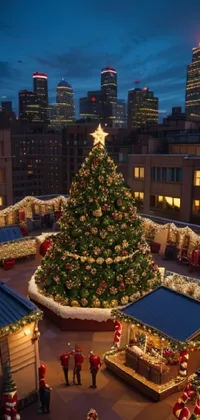 Sky Christmas Tree Building Live Wallpaper