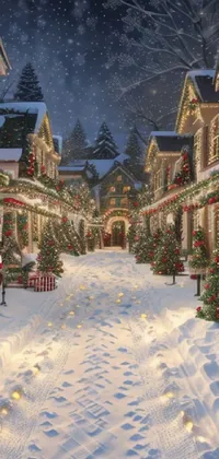 Sky Christmas Tree Snow Live Wallpaper