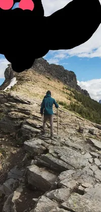 This live wallpaper features a unique and surreal mountain landscape