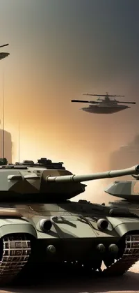 Looking for a phone live wallpaper with a futuristic military theme? Check out this digital art rendering of a checkmate battle scene