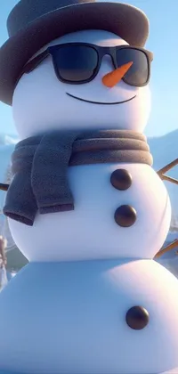 Sky Daytime Snowman Live Wallpaper