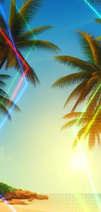 Transform your phone screen into a sunny Miami paradise with this realistic live wallpaper